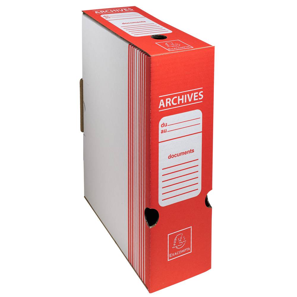 Exacompta 261009H 50x Exacompta Archivschachtel Wellpappe Rot