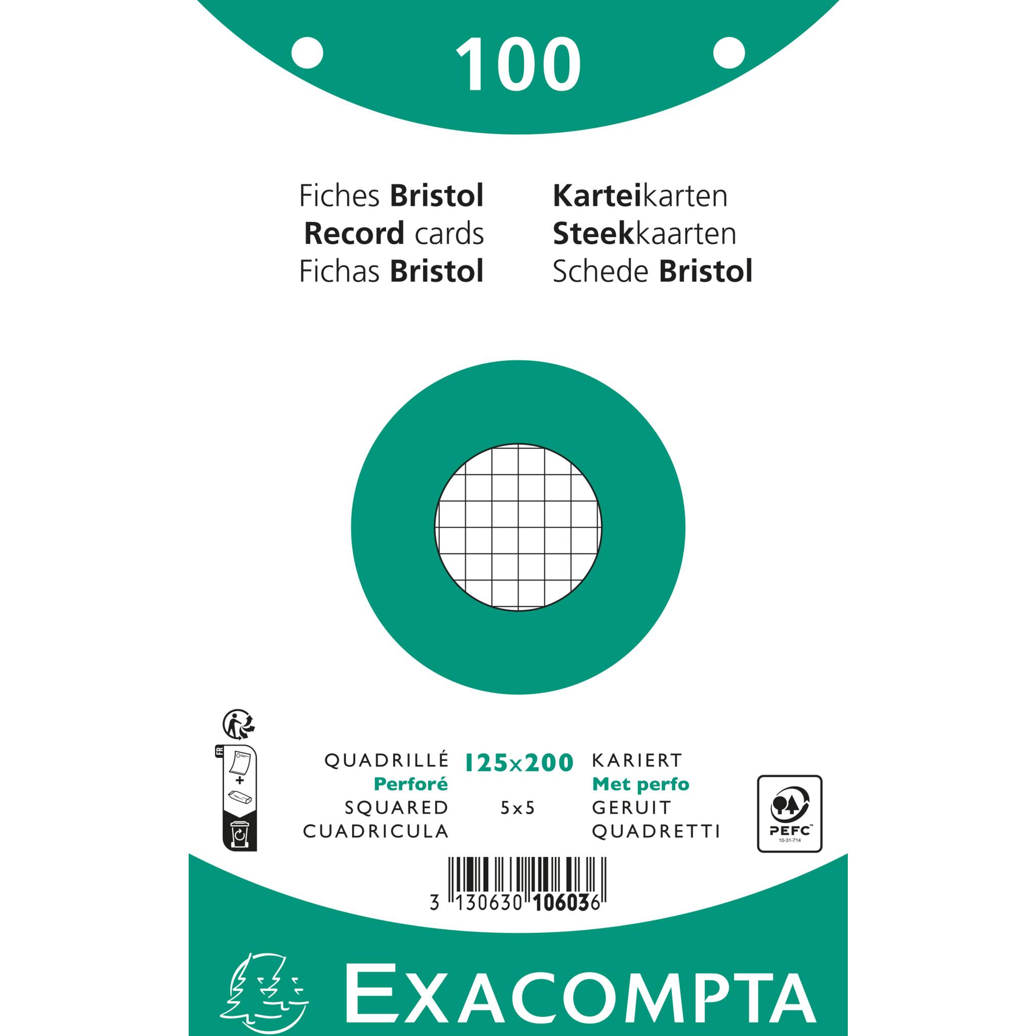 Exacompta 10603E 12x Karteikarten 125x200Weiß