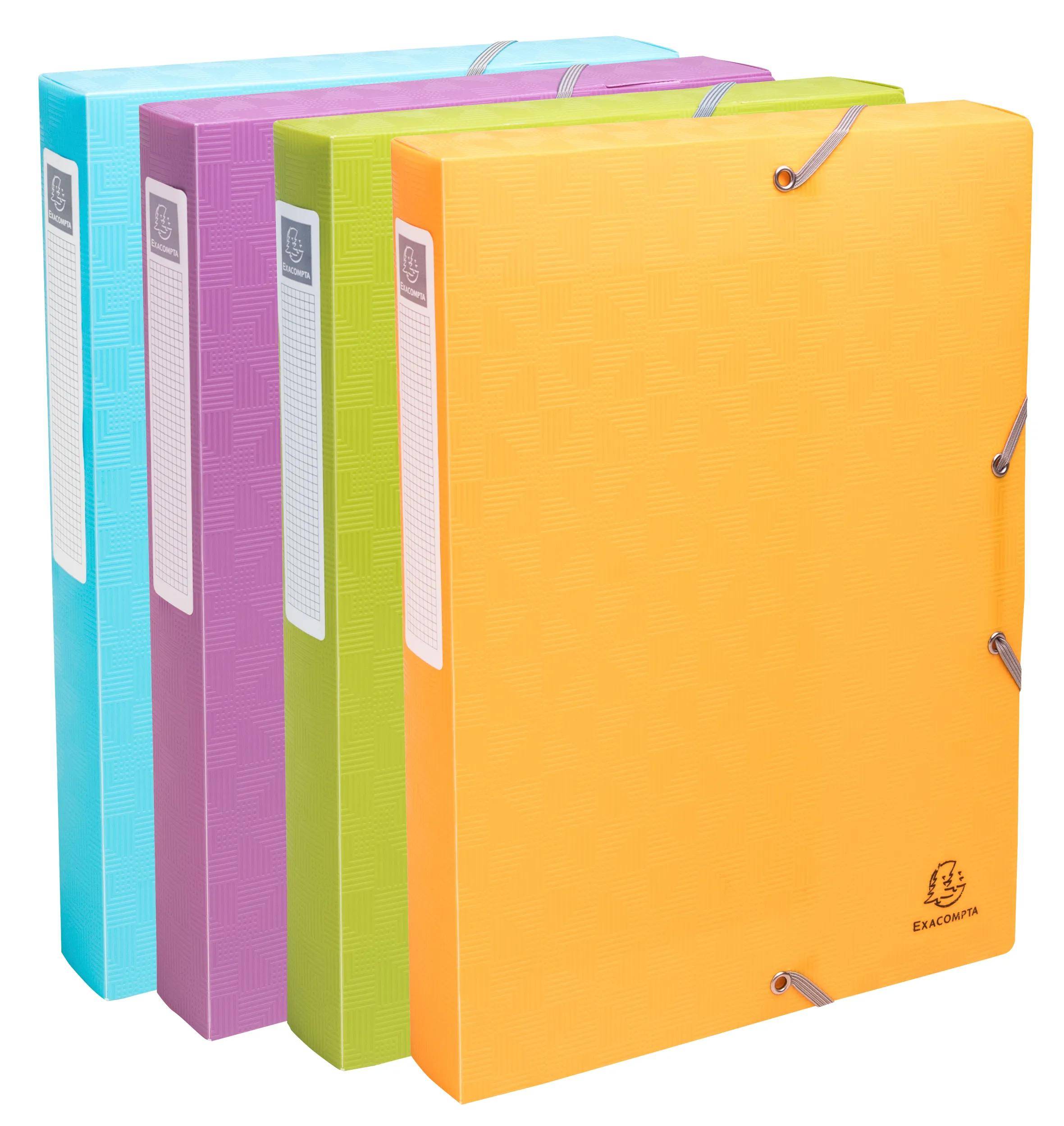 Exacompta 59990E 8x Archivbox PP A4 40mm Pop'NCo sortiert