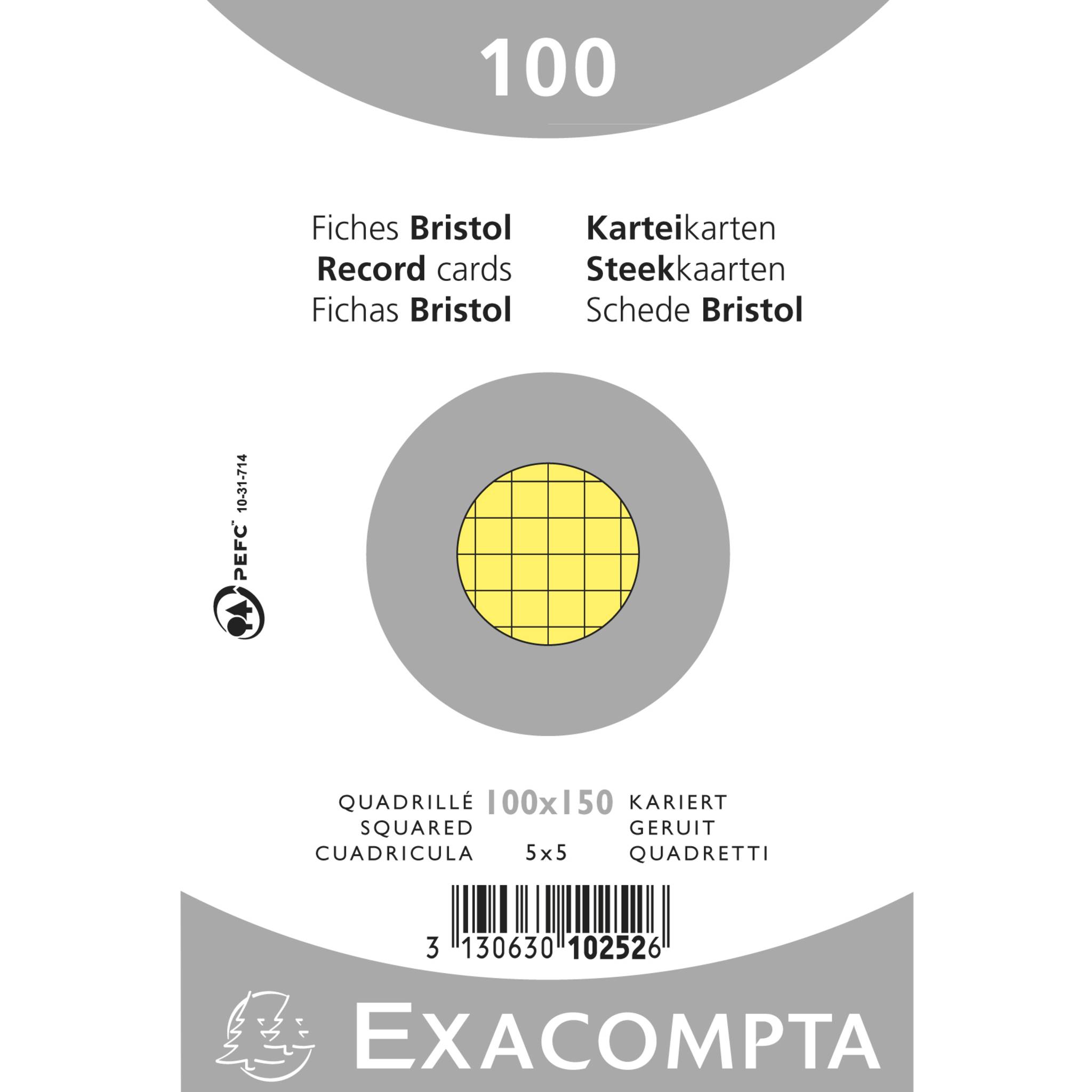 Exacompta 10252E 40x Karteikarten A7 Kariiert