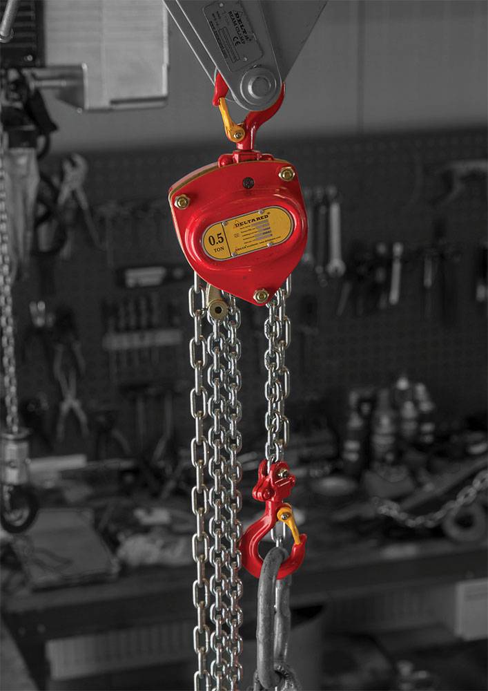 Delta Rot Premium Stirnradkettenzug Tragkraft 0,5t Länge 3,0m