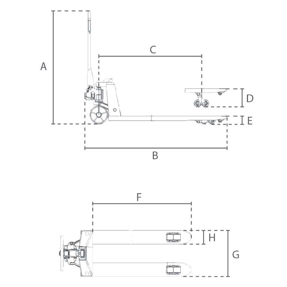 Delta Gabelhubwagen Quick Lift Tragfähigkeit 2,5t Ergo-Hebel