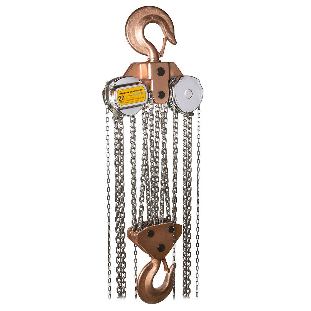 Delta Sparkless Funkenarmer Stirnradkettenzug ATEX Zone 1 verzinkte Lastkette Tragkraft 20,0t Länge 3,0m