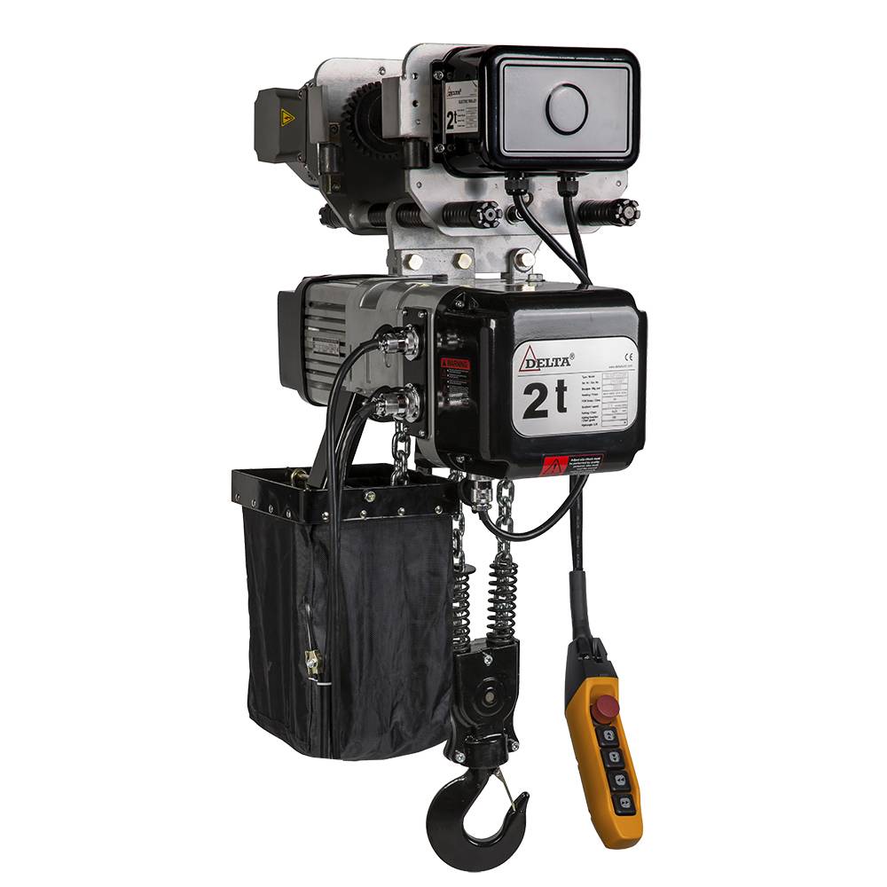 DELTA Elektrischer Kettenzug mit elektrischem Fahrwerk DTD - 400V - Tragkraft 2,0t Hubhöhe 10m 1 Geschwindigkeit 2 Strang