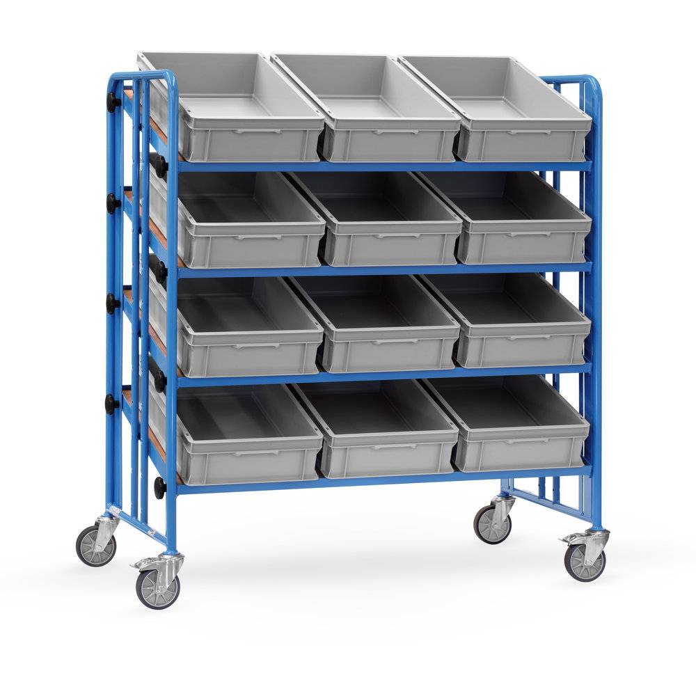 Fetra Montagewagen Baukasten-System 4 neigbare Böden 300kg Tragkraft mit Kästen