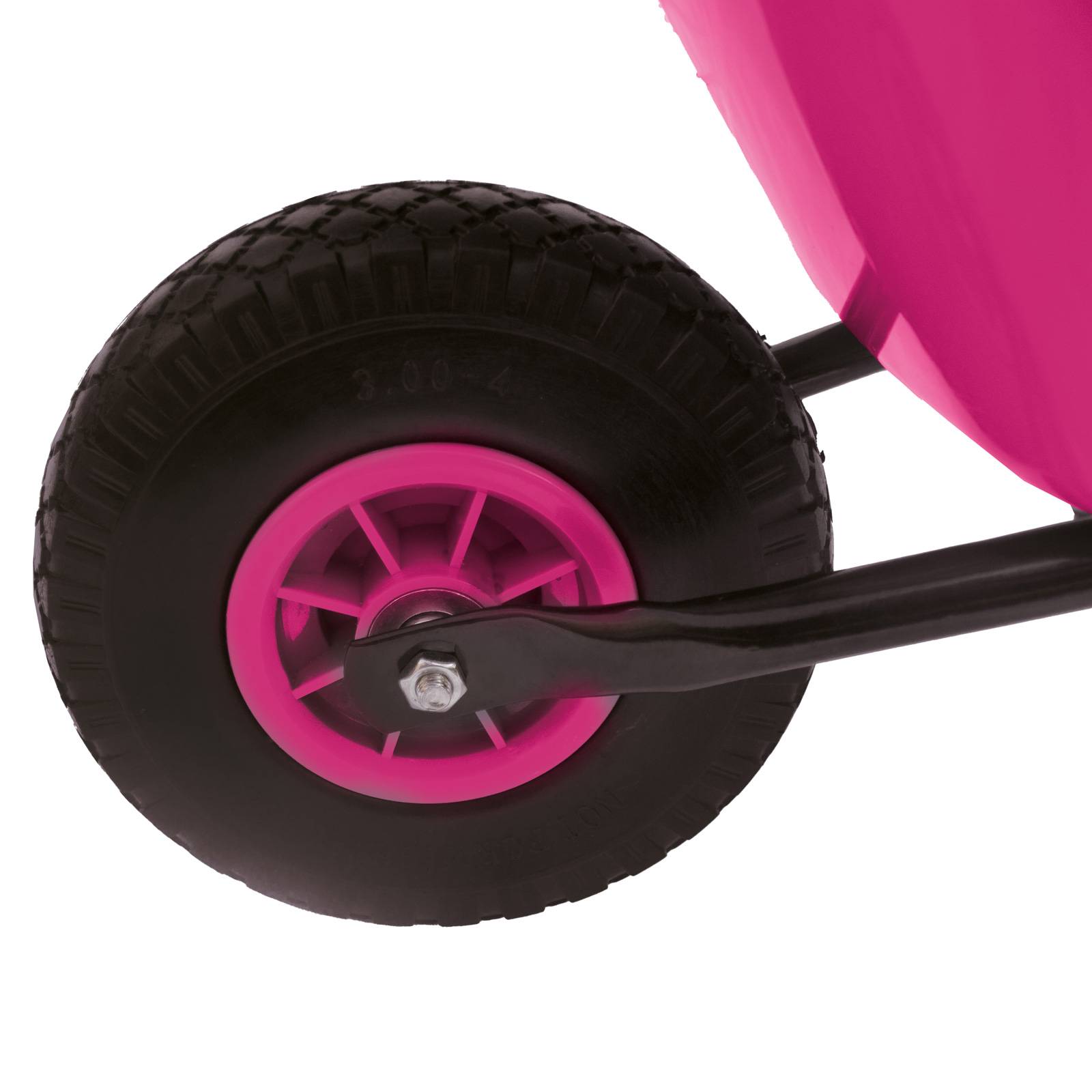 Pro-Bau-Tec Kinderschubkarre Pink mit PP-Mulde 20L mit PU-Rad