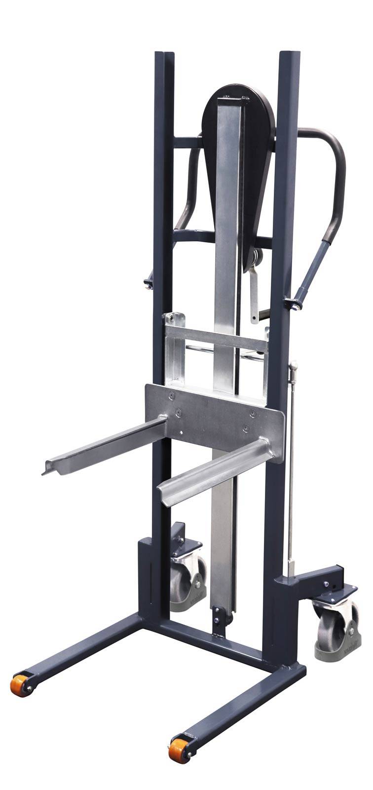 VARIOfit Materialheber mit Gabelzinken Tragkraft 250kg Thermoplastische Gummibereifung Anthrazitgrau RAL 7016