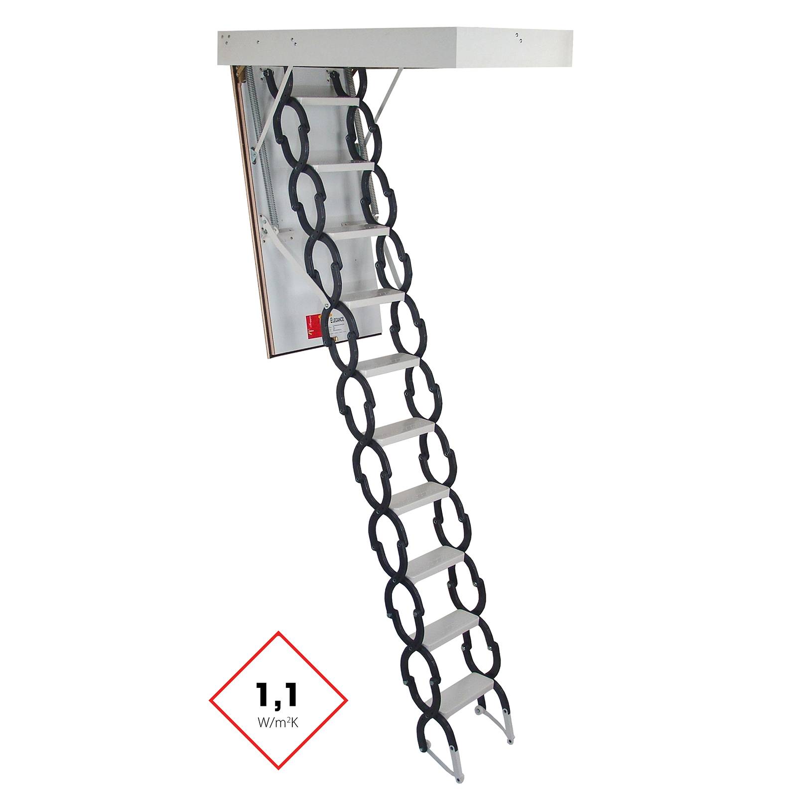 Minka Bodentreppe Elegance mit U-Wert 1,1 W/m2K 220-300cm Raumhöhe 120x70cm Deckenöffnung