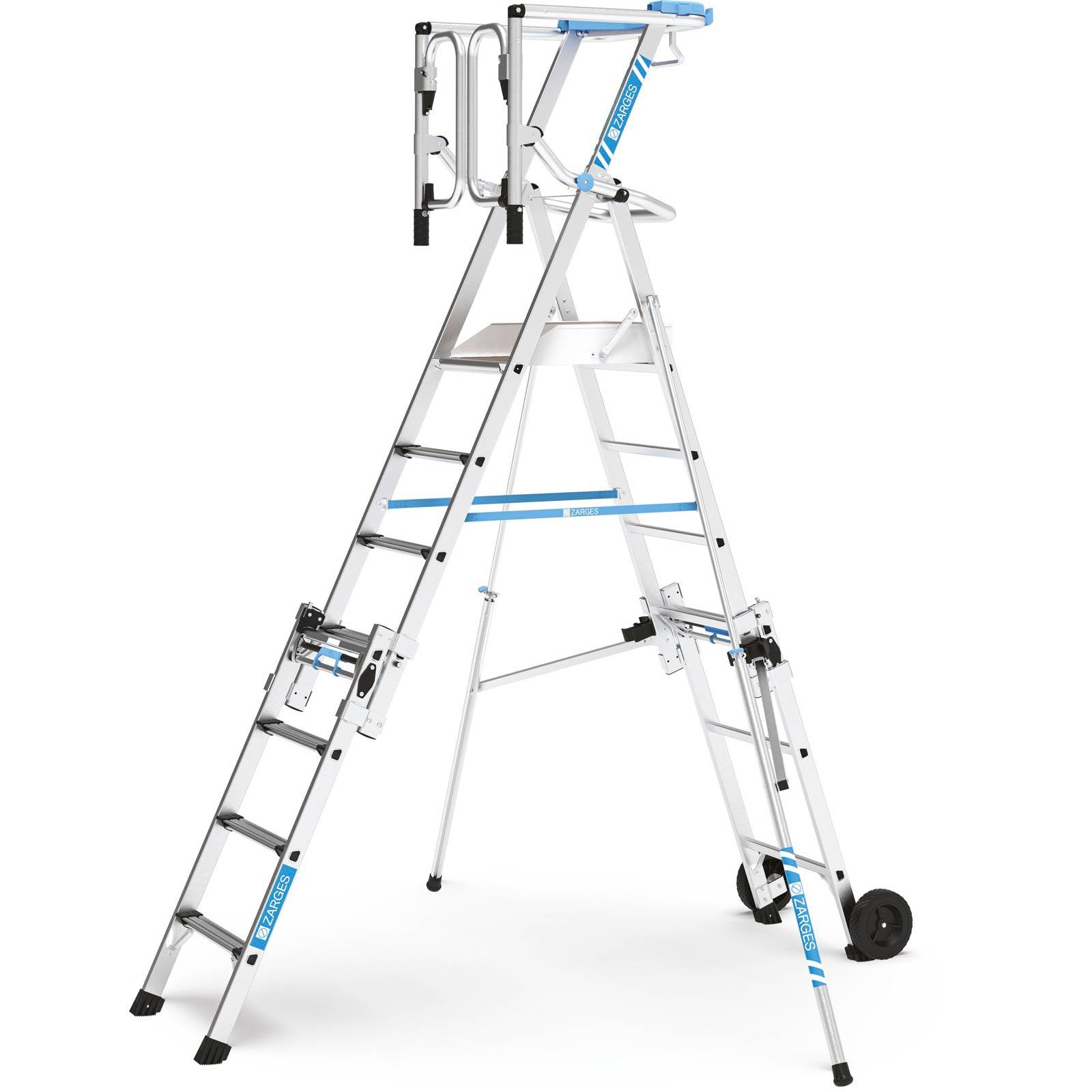 Zarges Teleskop Plattformleiter ZAP Masterflex Plus S gebördelt 8-12 Stufen