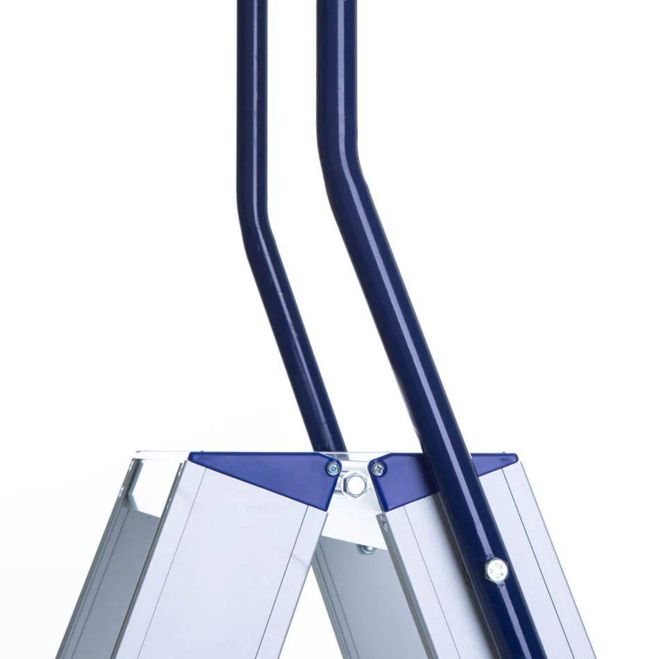 ASC Eurostairs Stufenstehleiter zweiseitig eloxiert mit Bügel 6 Stufen