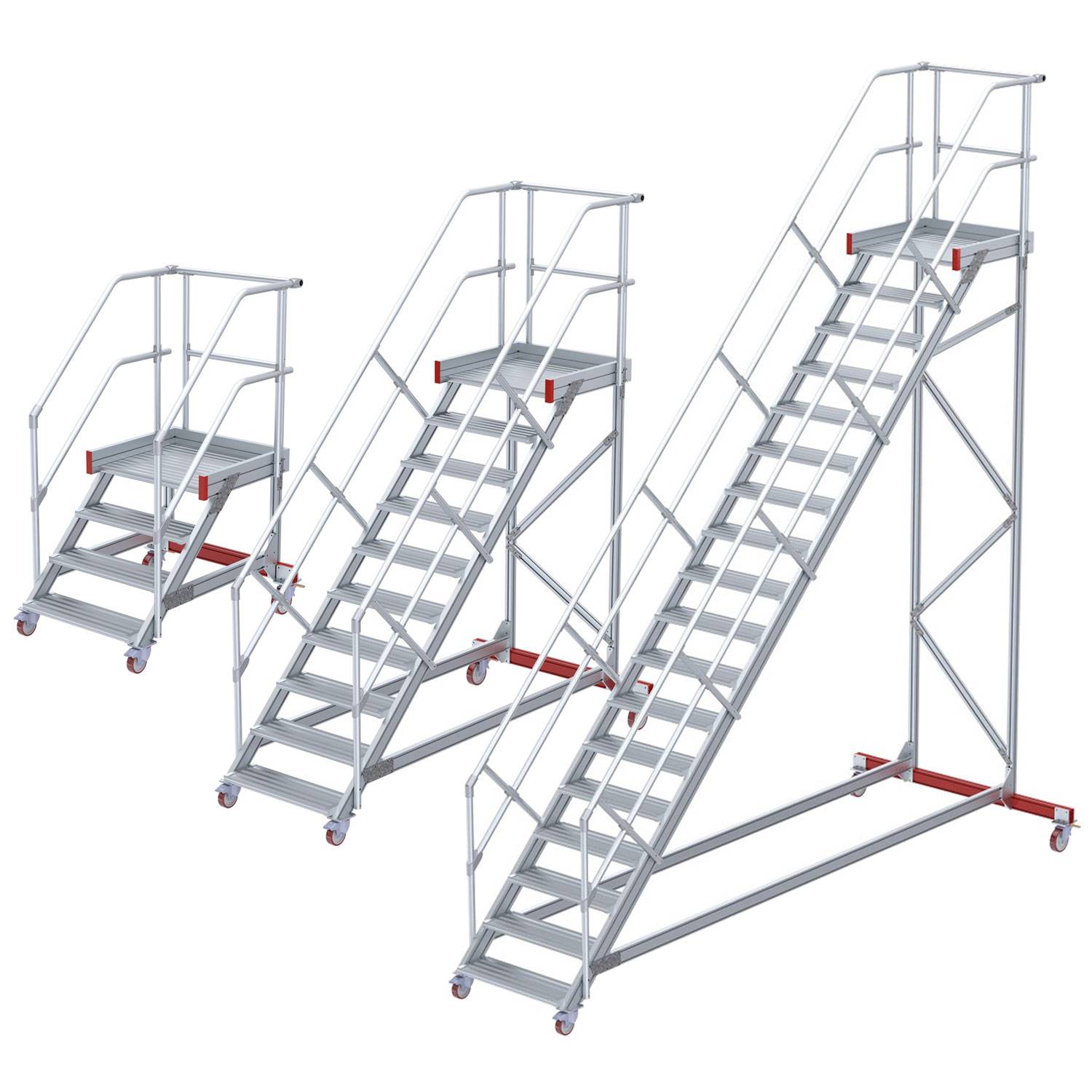 Euroline 513 Wartungsbühne 45° 800mm Stufenbreite 18 Stufen Stahl Gitterrost