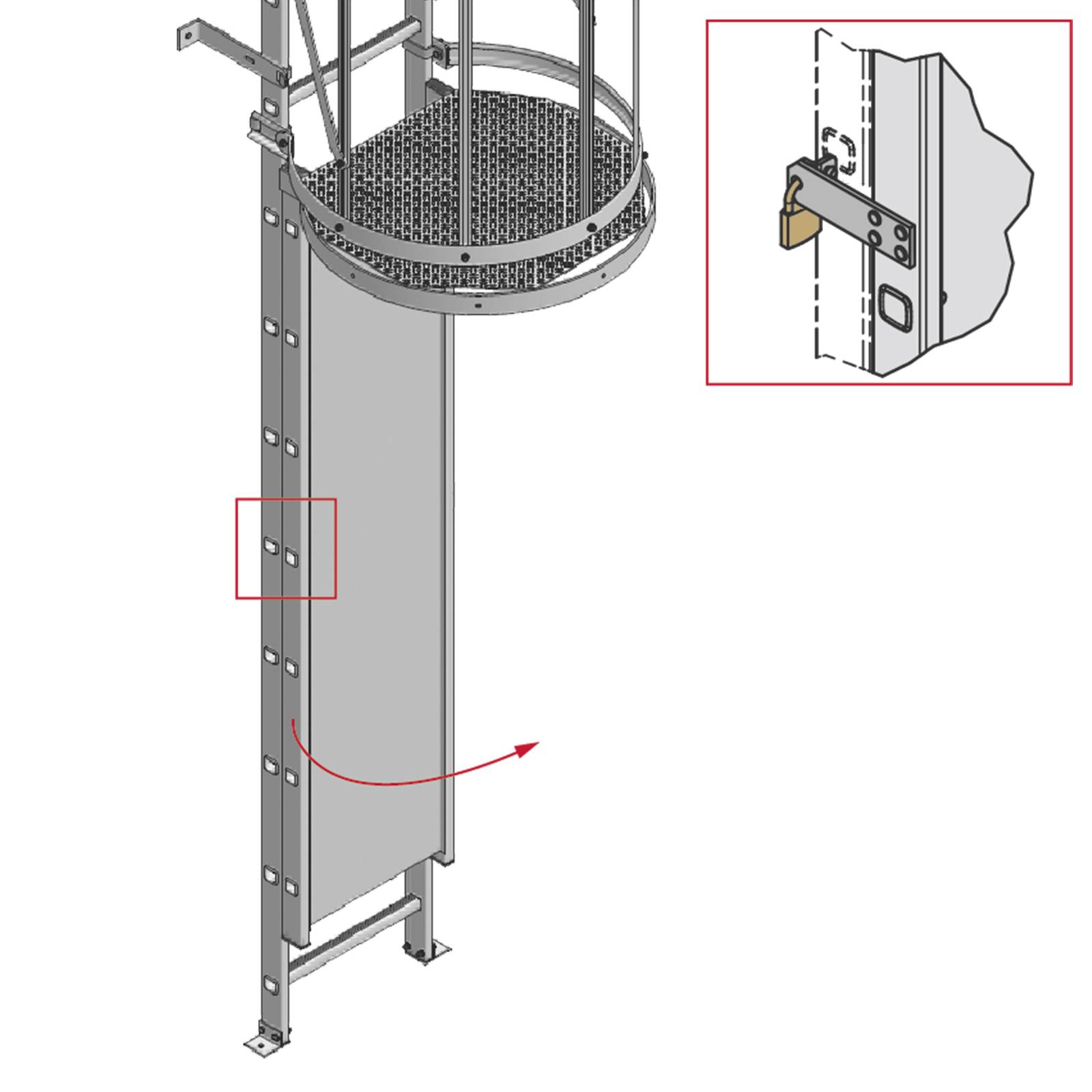 Hymer Aufstiegssperre mit Deckel abschließbar Alu