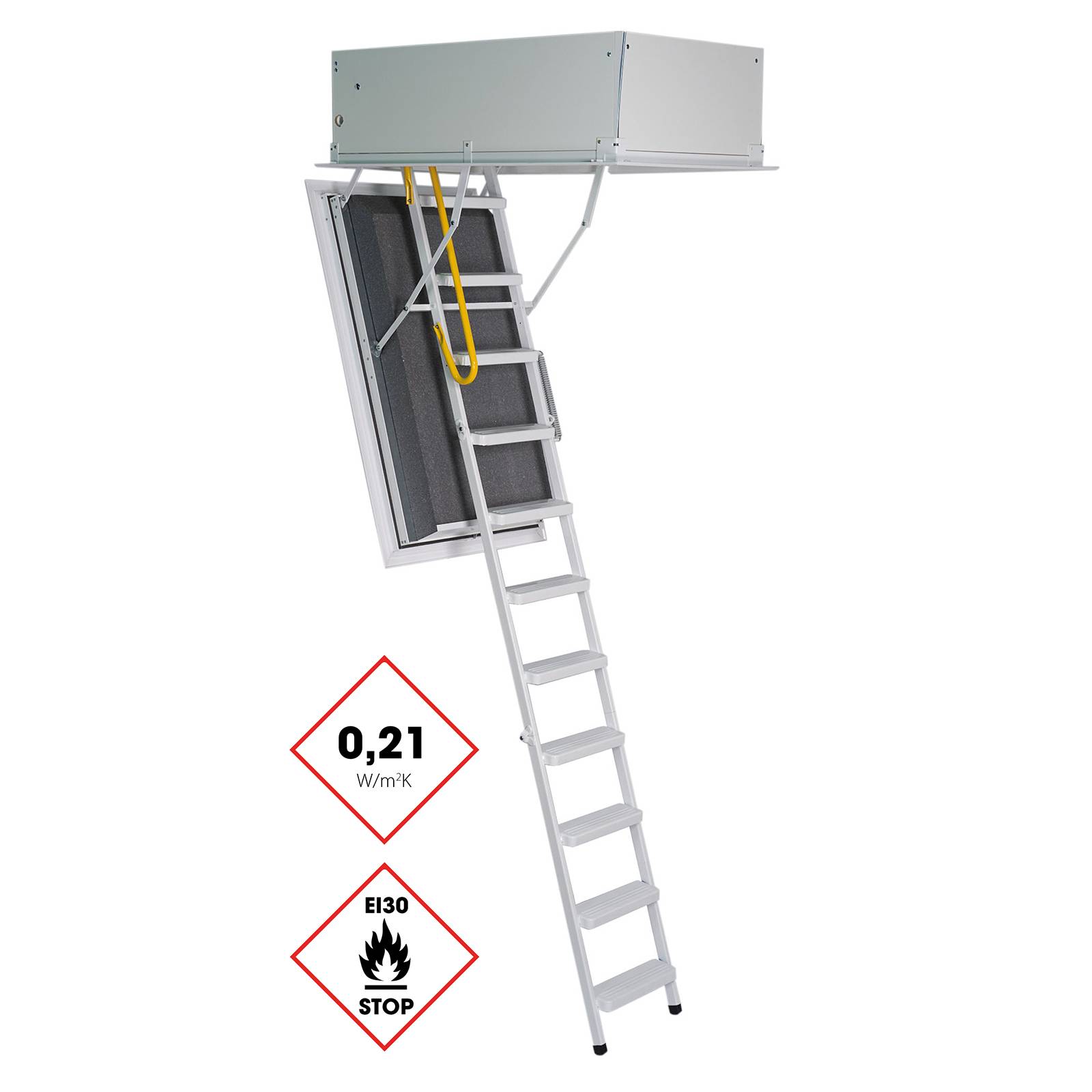 Minka Bodentreppe Arctic Fire brandhemmend mit U-Wert 0,21 W/m2K Deckenöffnung 140x70cm Raumhöhe bis 265cm
