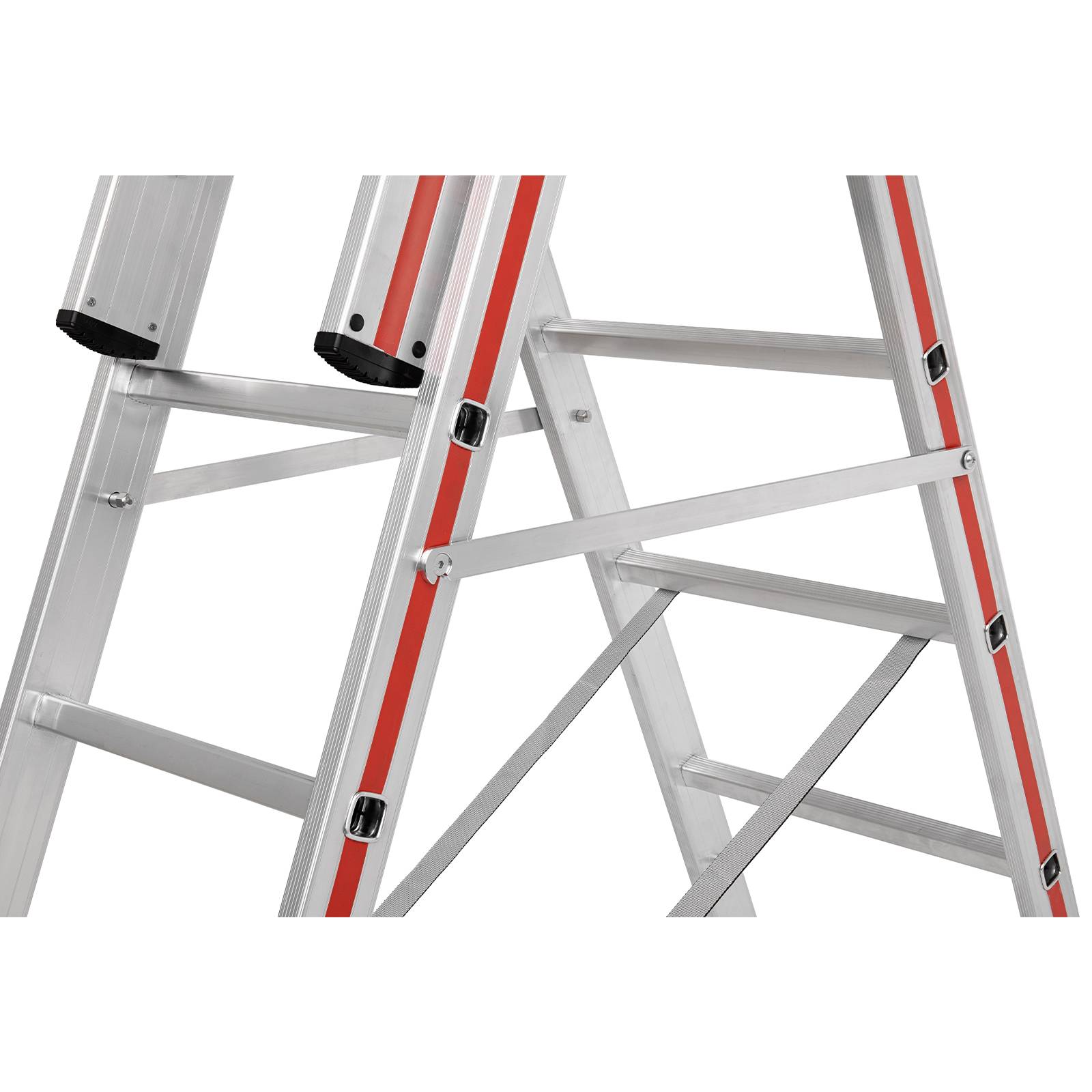 Hymer Stufenmehrzweckleiter mit Wandlaufrollen 3x6 Sprossen/Stufen