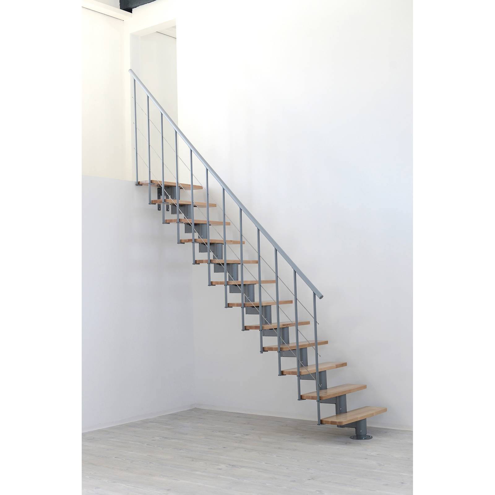 Minka Mittelholmtreppe Comfort Top 37 - 312cm Geschosshöhe Buche Grau