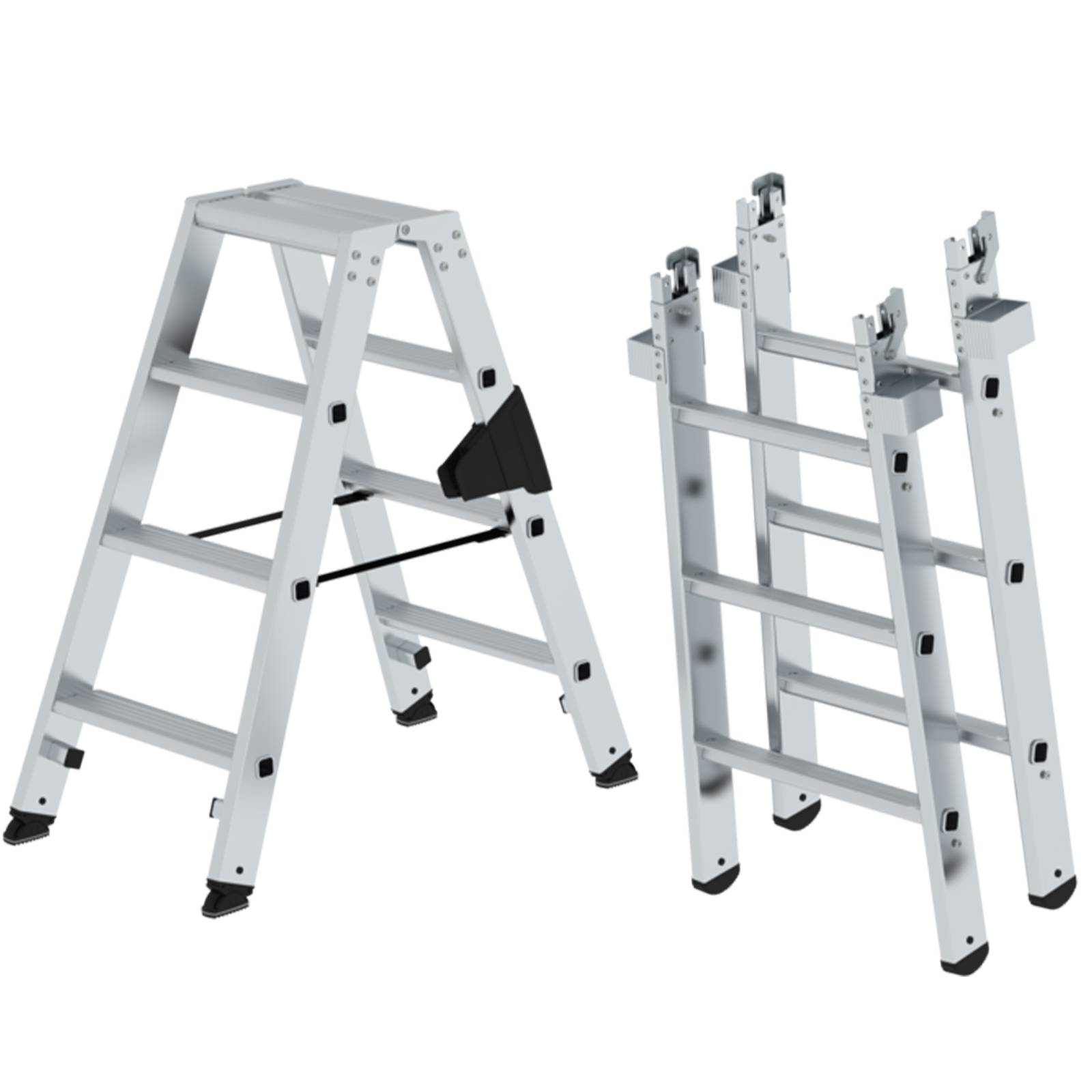 Munk Stufen Stehleiter Set beidseitig begehbar steckbar 7 Stufen