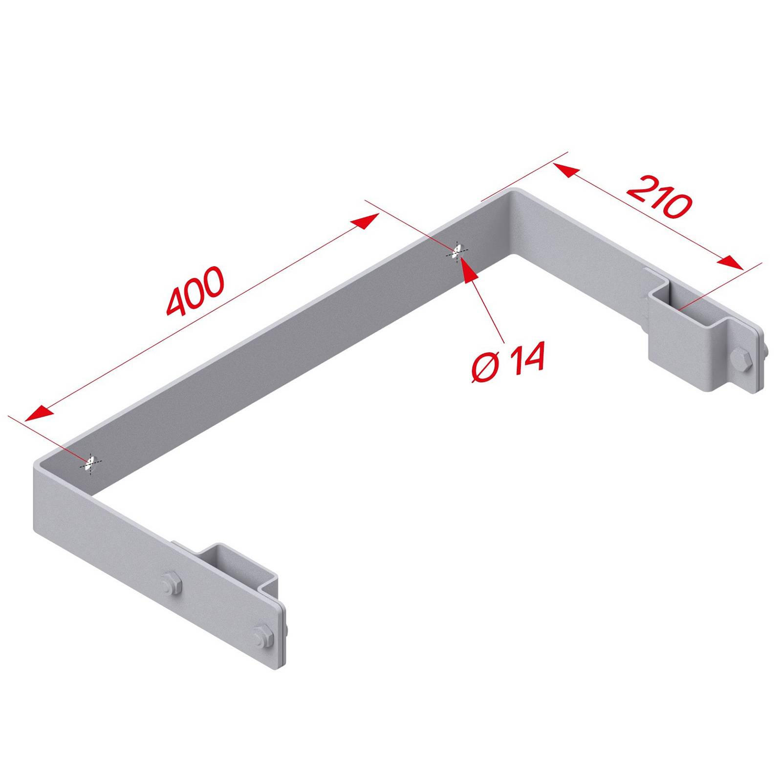 Hymer Wandhalter U-Form Stahl verzinkt Länge 400mm