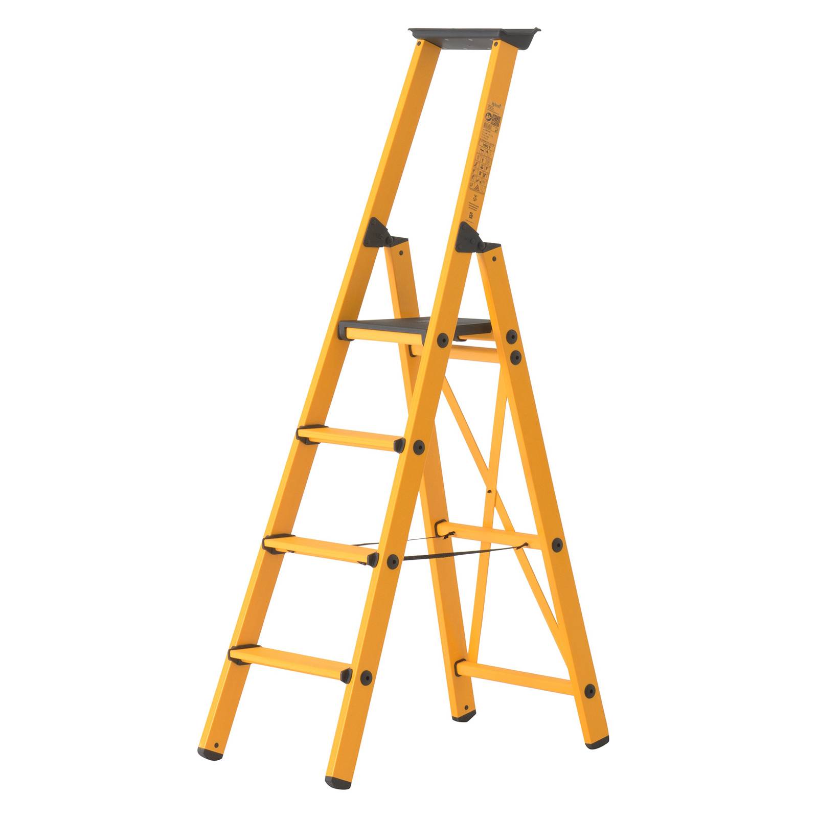 Hymer GFK Stufenstehleiter mit Plattform 4 Stufen