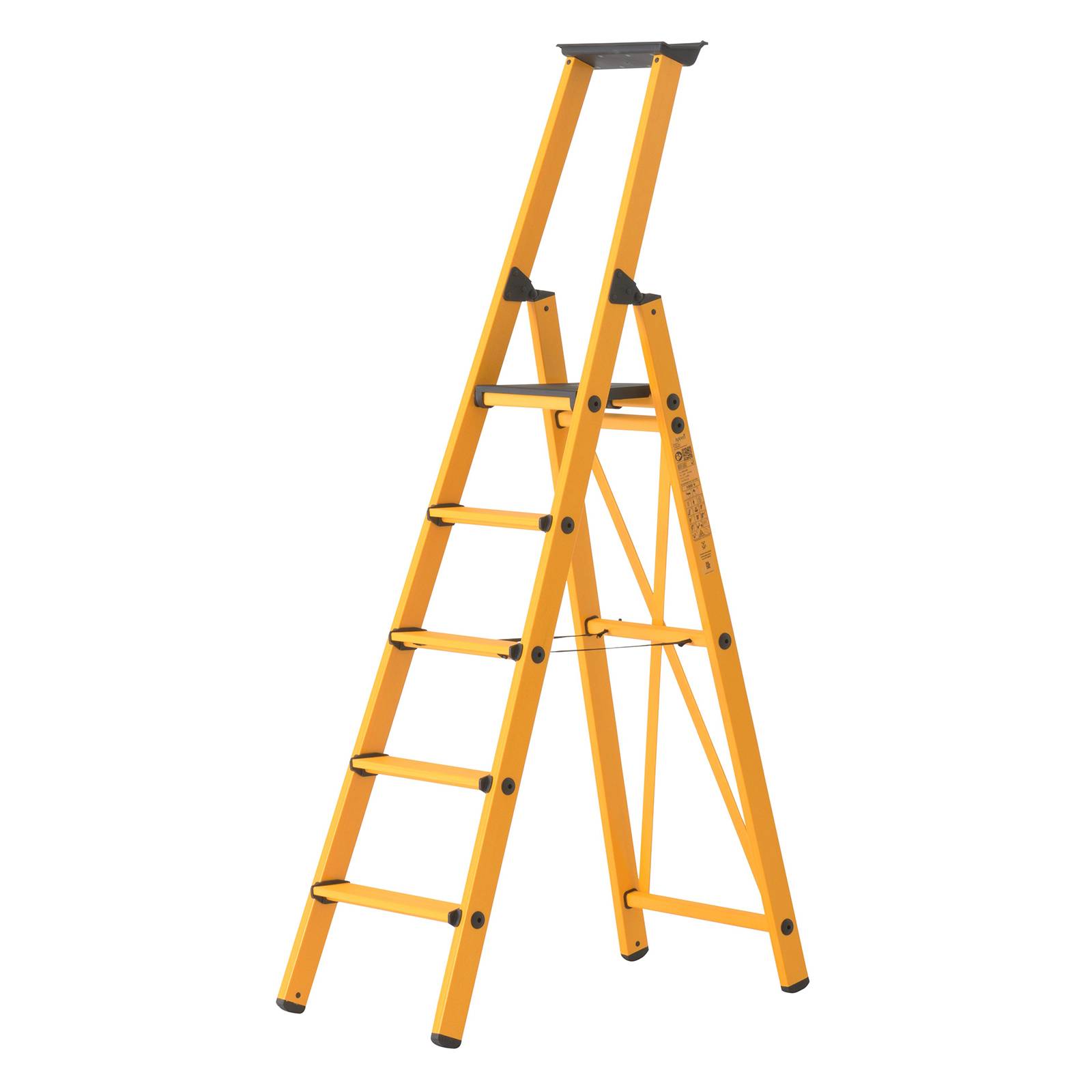 Hymer GFK Stufenstehleiter mit Plattform 5 Stufen