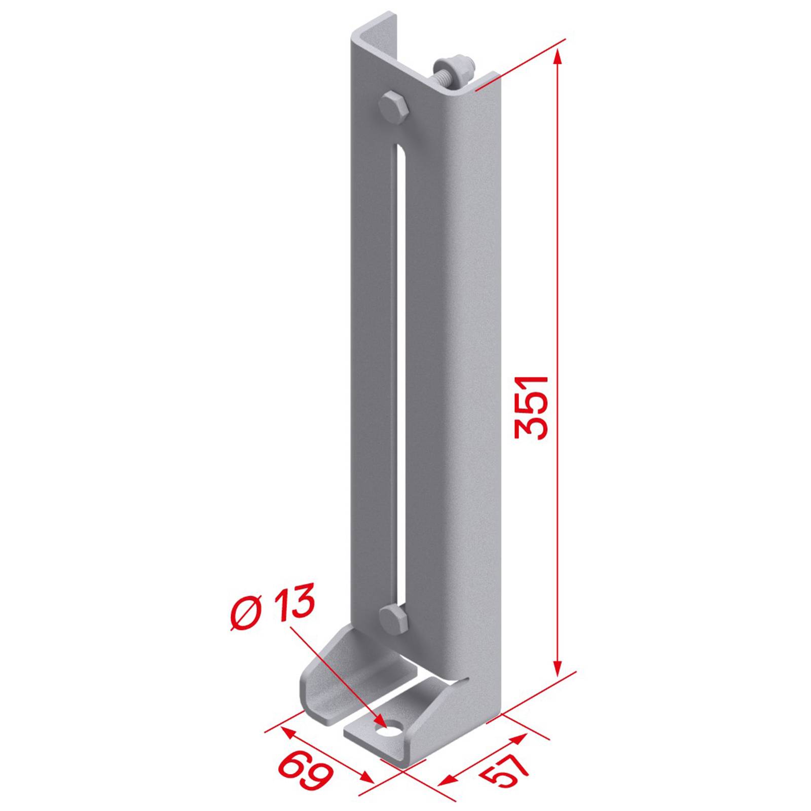 Hymer Bodenkonsole verstellbar Stahl verzinkt