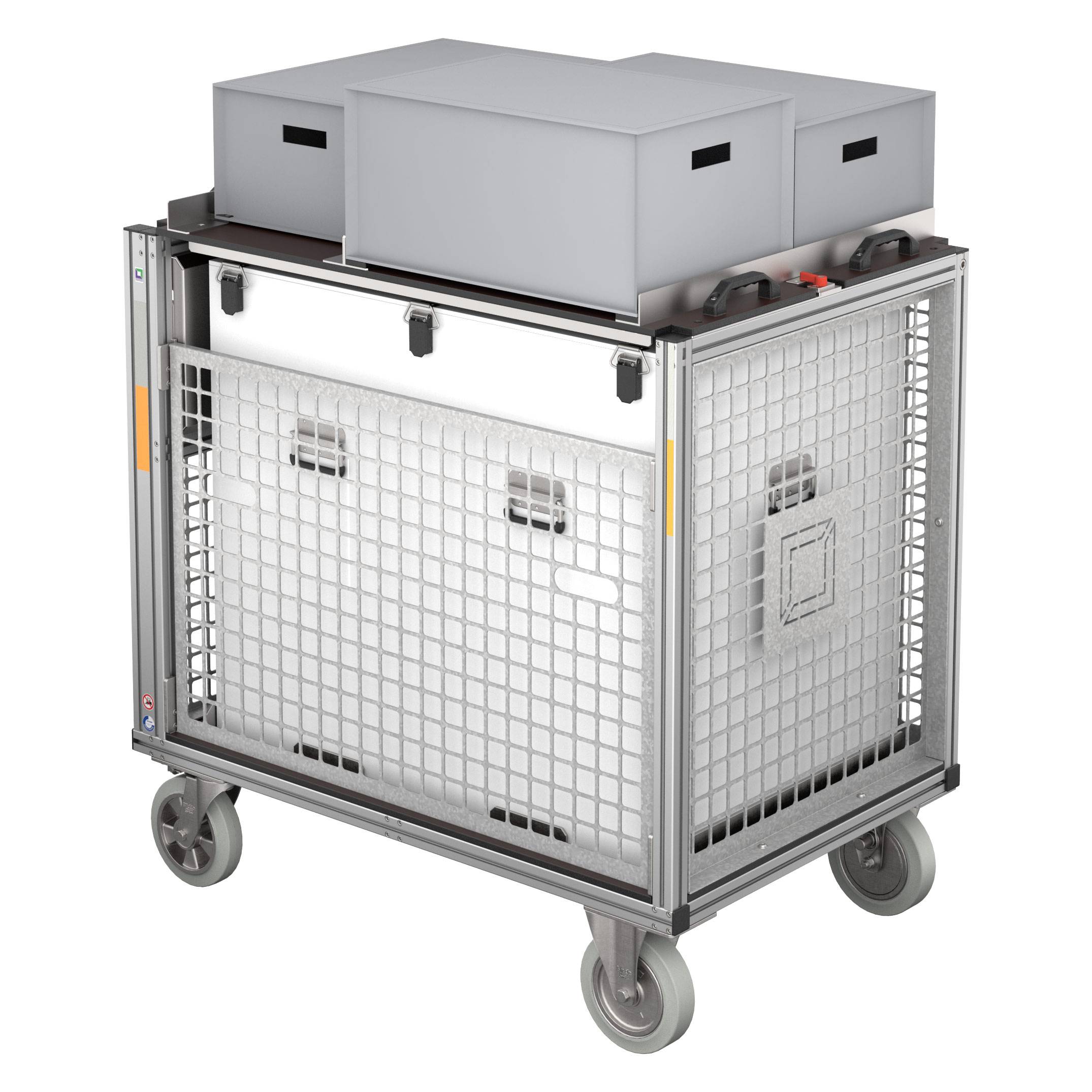 MUNK Rettungstechnik Rollcontainer 1200x800mm Schwarz/Weiss- Trennung