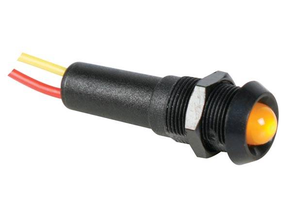 LED-SIGNALLEUCHTE 12 V GELB - SCHWARZES GEHÄUSE