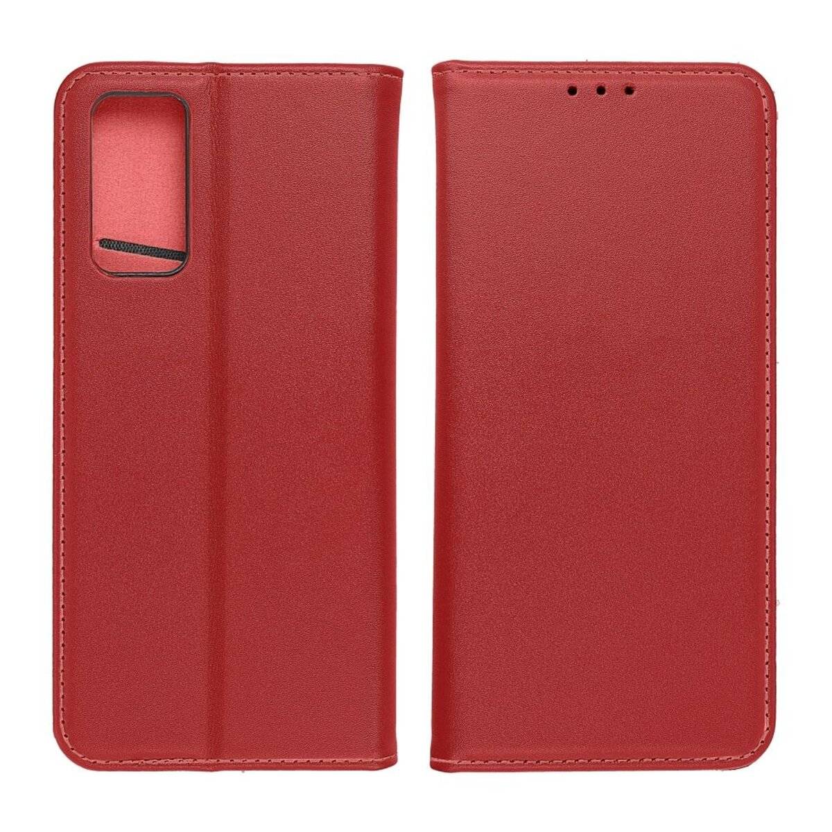 Smart Pro Echt Leder Hülle Tasche kompatibel mit Xiaomi Redmi Note 14 5G Rot