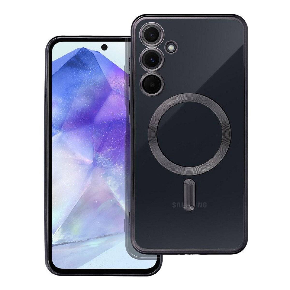 Handyhülle Bumper Schützhülle für Smartphones kompatibel mit Samsung Galaxy A55 5G Schwarz
