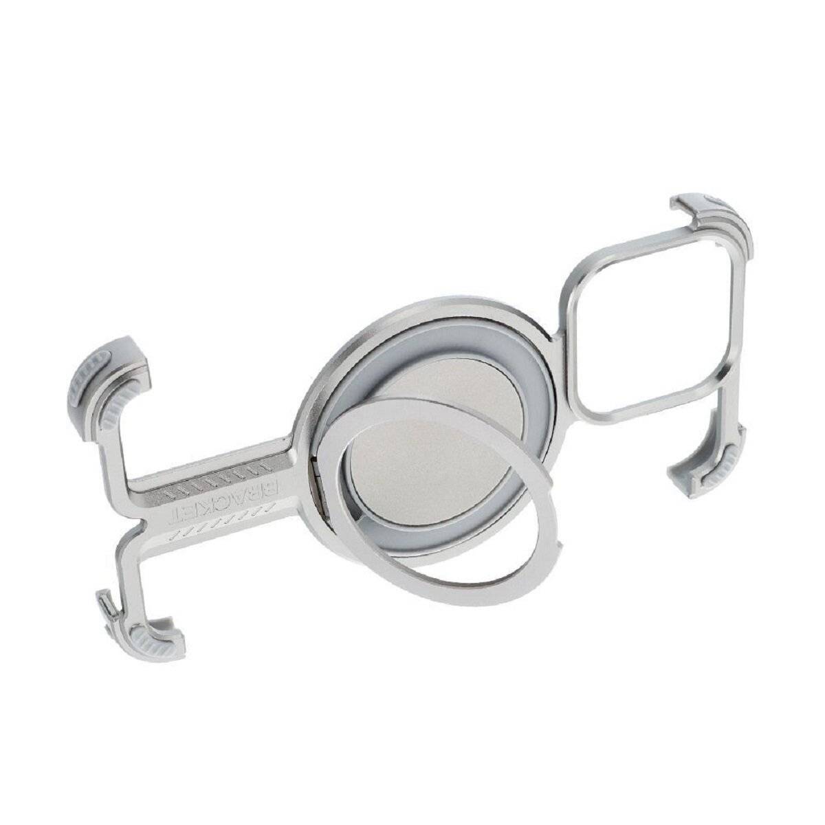 Bracket Case – Robuste Aluminium-Handyhülle mit integriertem Ringständer kompatibel mit iPhone 16 Silber