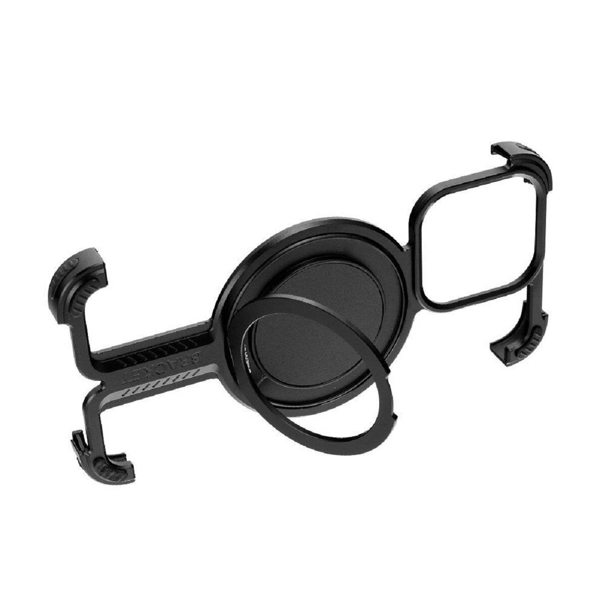 Bracket Case – Robuste Aluminium-Handyhülle mit integriertem Ringständer kompatibel mit iPhone 16 Pro Max Schwarz