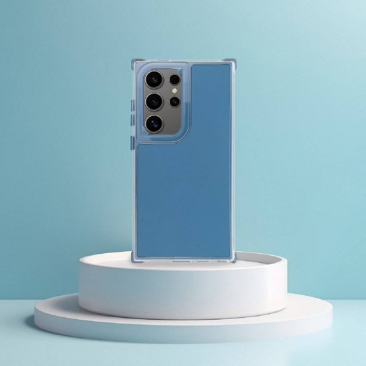 Stylische Bumper Handyhülle – Moderner Look und Robuster Schutz kompatibel mit Samsung Galaxy S25 Plus Blau
