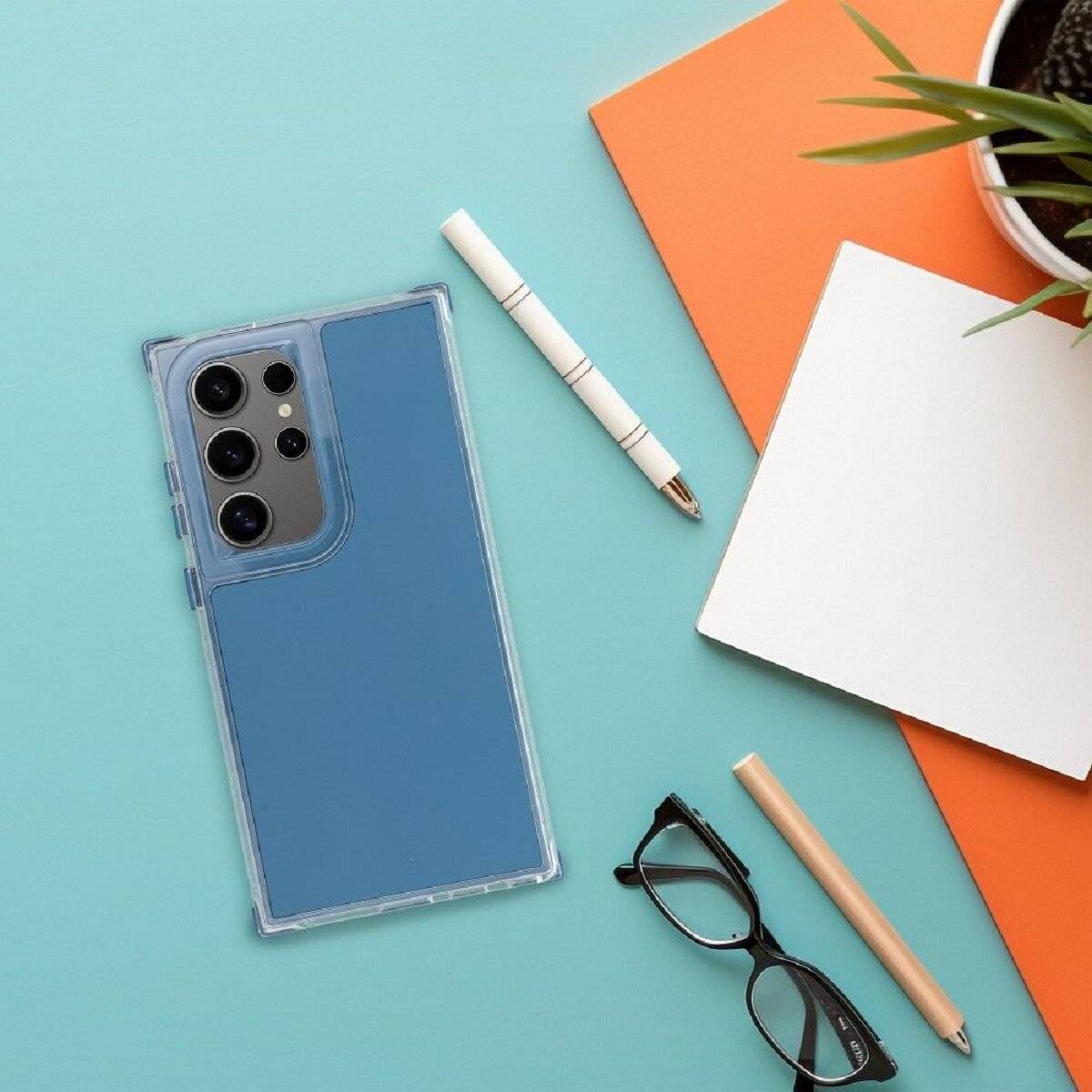 Stylische Bumper Handyhülle – Moderner Look und Robuster Schutz kompatibel mit Samsung Galaxy S25 Blau