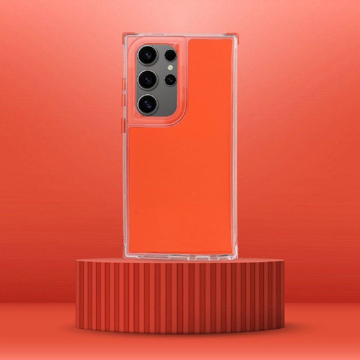 Stylische Bumper Handyhülle – Moderner Look und Robuster Schutz kompatibel mit Samsung Galaxy S25 Plus Orange