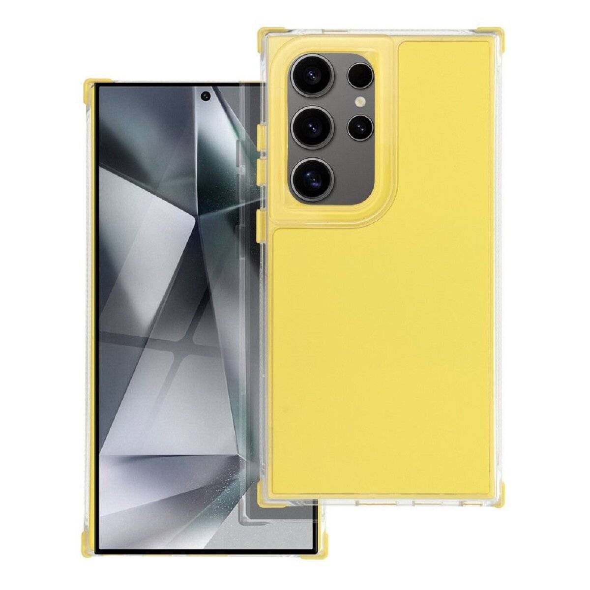 Stylische Bumper Handyhülle – Moderner Look und Robuster Schutz kompatibel mit Samsung Galaxy S25 Plus Gelb