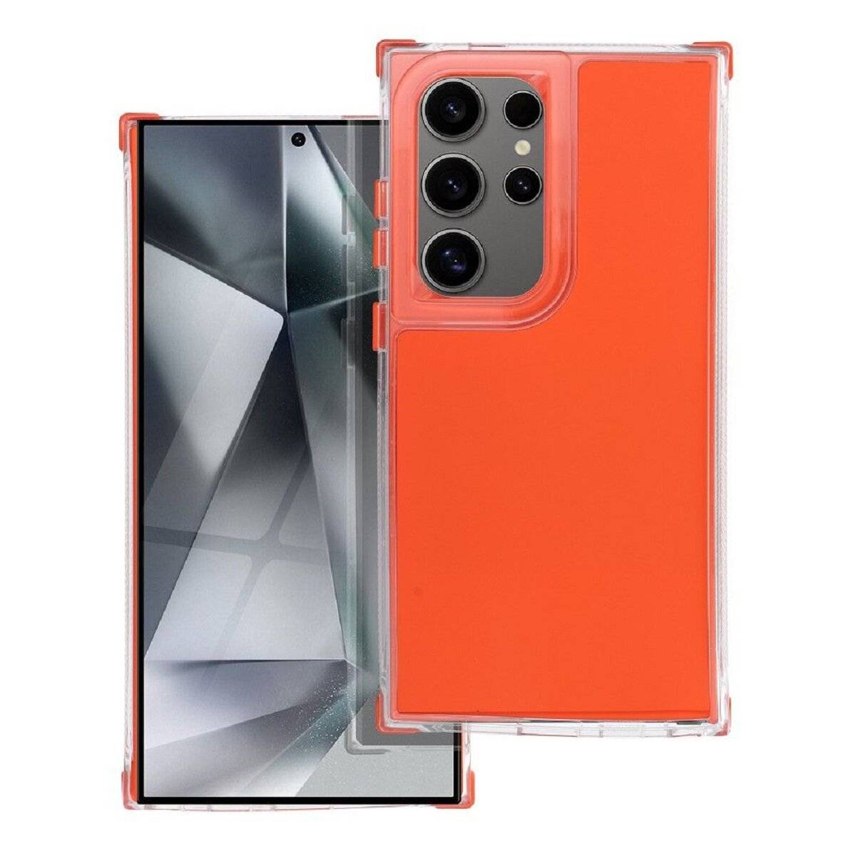 Stylische Bumper Handyhülle – Moderner Look und Robuster Schutz kompatibel mit Samsung Galaxy S25 Ultra Orange