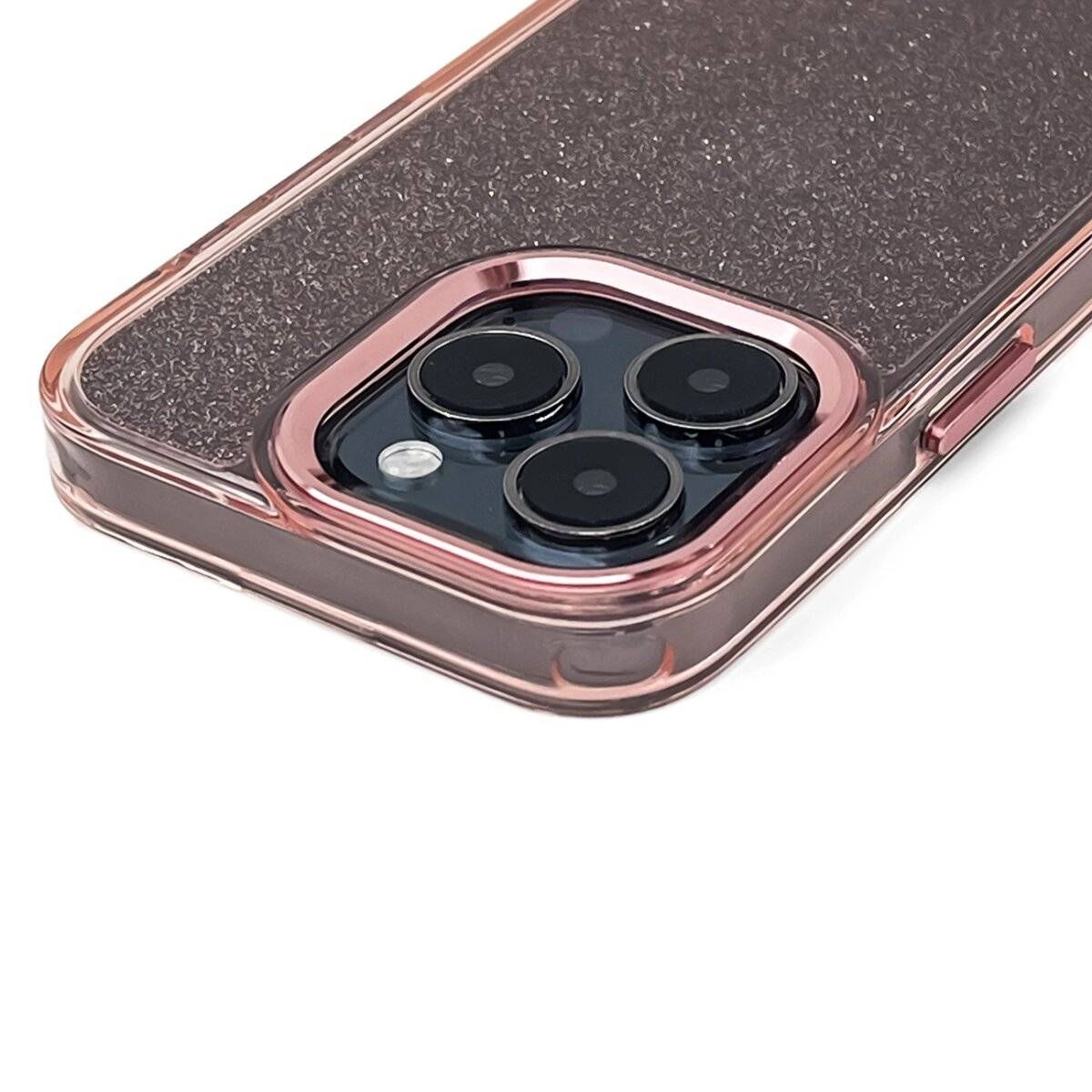 Glitter Case Bumper Handyhülle Schutzhülle kompatibel mit iPhone 16 Pro Max Rosa
