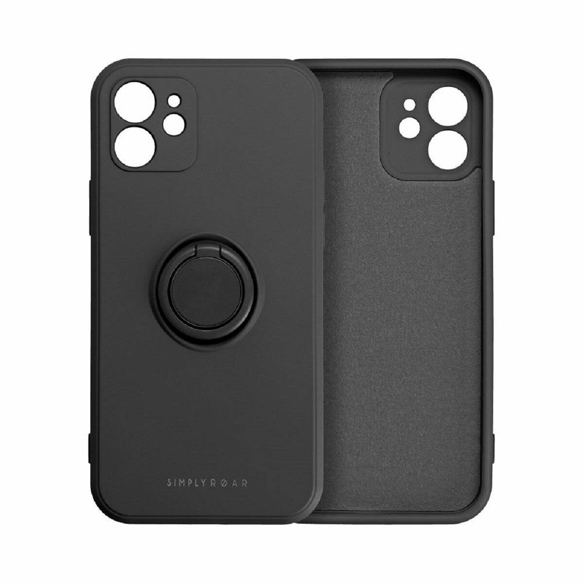 Roar Case Amber Schutzhülle Bumper Handyhülle mit Ringhalterung kompatibel mit Samsung Galaxy S25 Ultra Schwarz