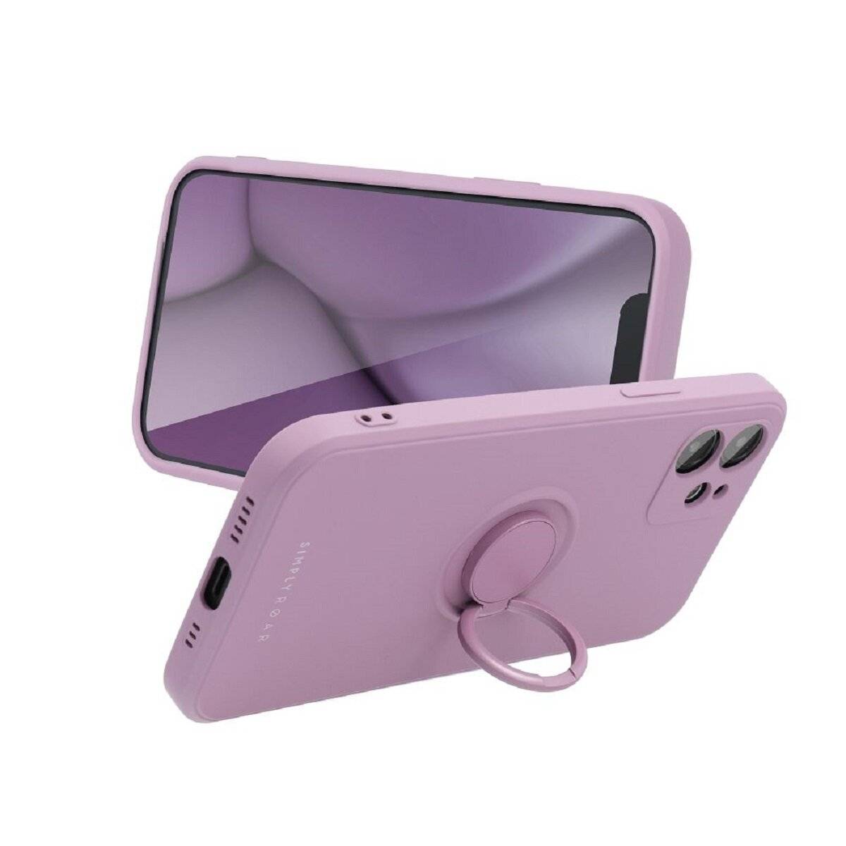 Roar Case Amber Schutzhülle Bumper Handyhülle mit Ringhalterung kompatibel mit Samsung Galaxy S25 Ultra Lila
