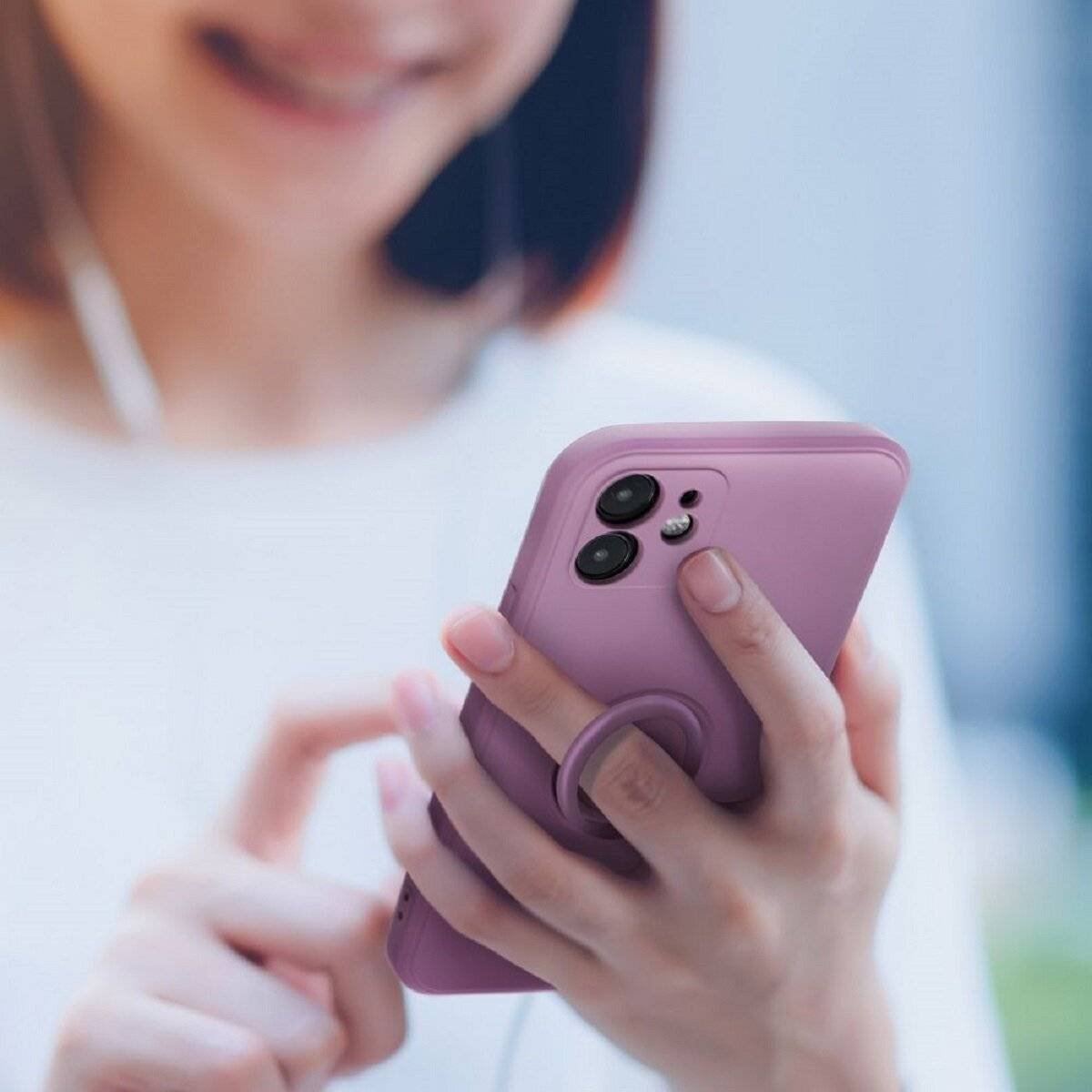 Roar Case Amber Schutzhülle Bumper Handyhülle mit Ringhalterung kompatibel mit Samsung Galaxy S25 Ultra Lila