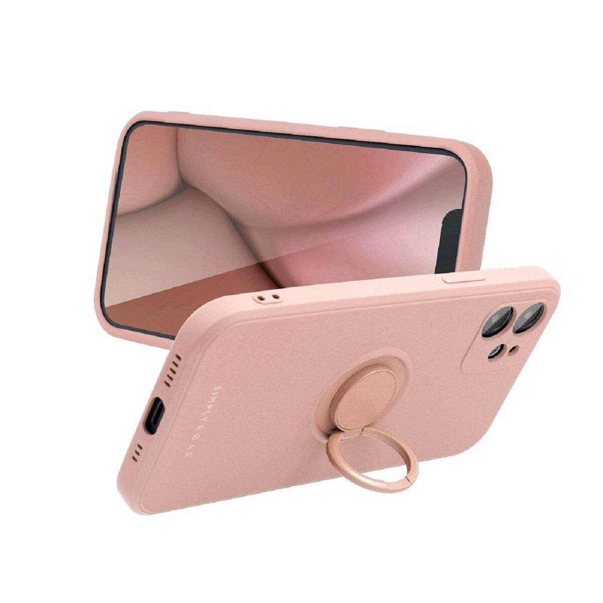 Roar Case Amber Schutzhülle Bumper Handyhülle mit Ringhalterung kompatibel mit Samsung Galaxy S25 Ultra Pink