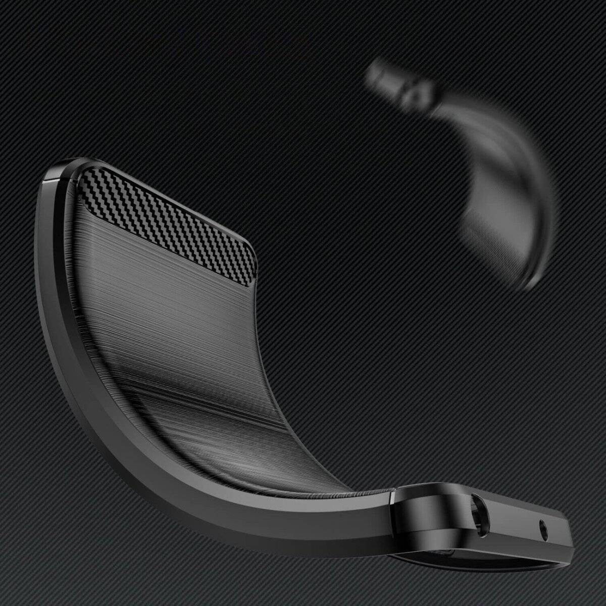 Carbon-Hülle kompatibel mit Xiaomi Redmi 14C Flexible Silikon-Carbon-Abdeckung Schwarz