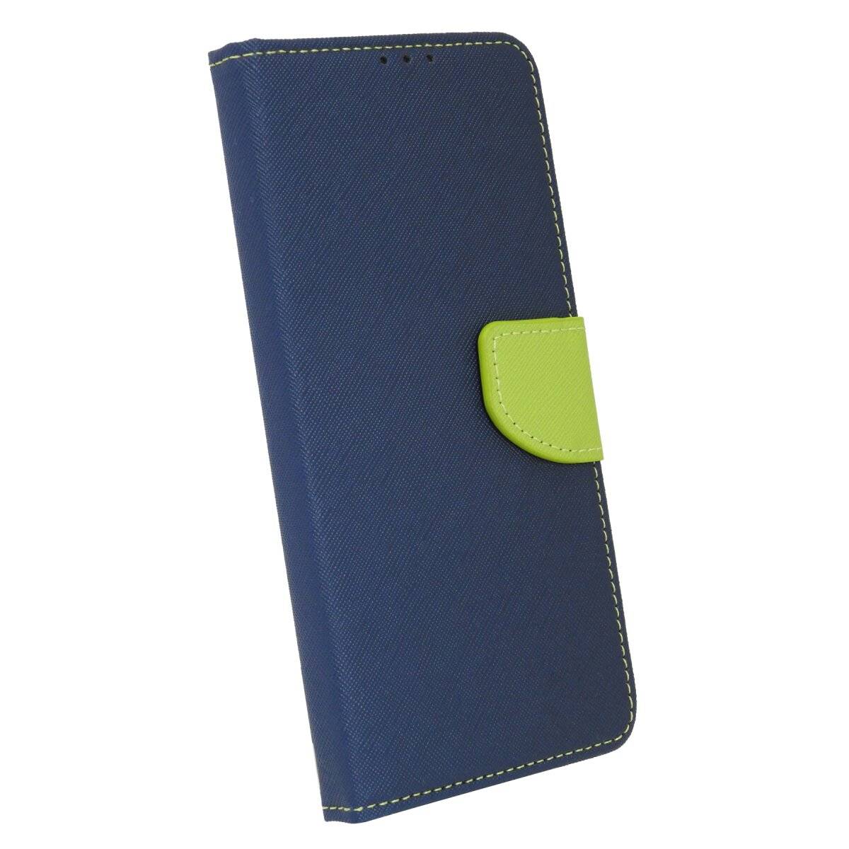 Buch Tasche "Fancy" kompatibel mit XIAOMI REDMI 14C Handy Hülle Schutzhülle mit Standfunktion, Kartenfach Blau-Grün