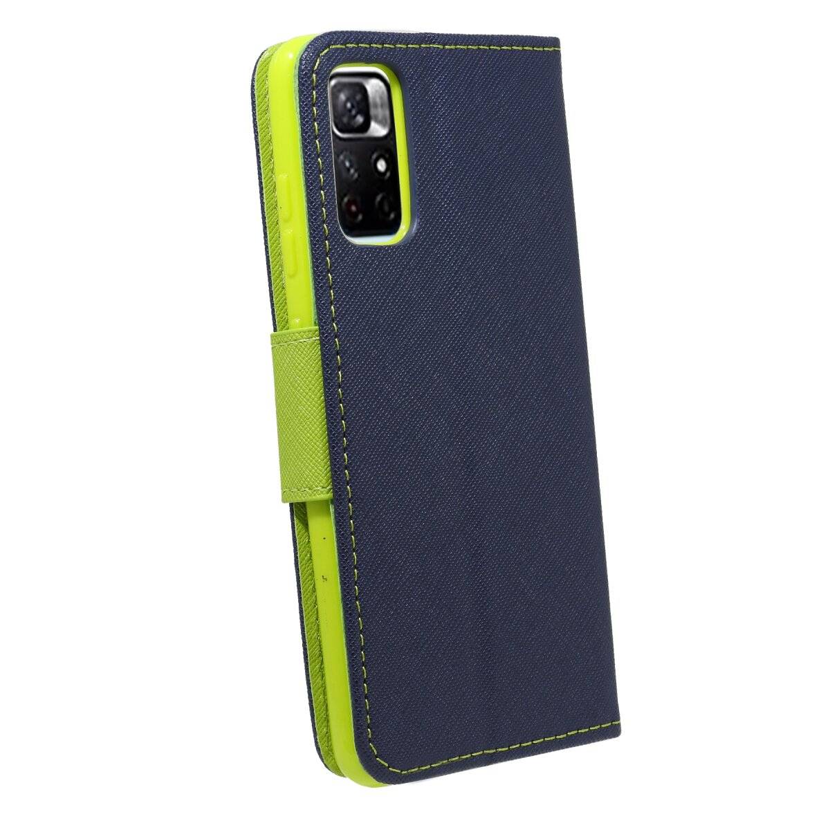 Buch Tasche "Fancy" kompatibel mit XIAOMI REDMI 14C Handy Hülle Schutzhülle mit Standfunktion, Kartenfach Blau-Grün