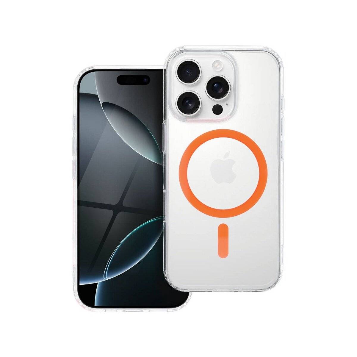 Drop Glue Colorful Ring Mag Cover kompatibel mit MagSafe iPhone 16 Pro Orange
