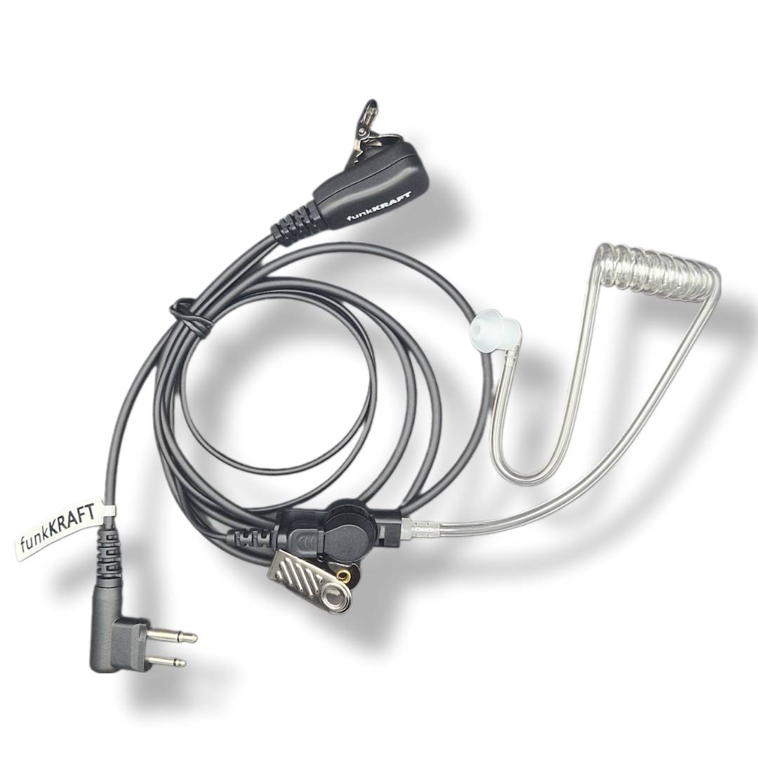 funkKRAFT SecureWave Core M – Security Headset mit Schallschlauch für Motorola 2-Pin Funkgeräte