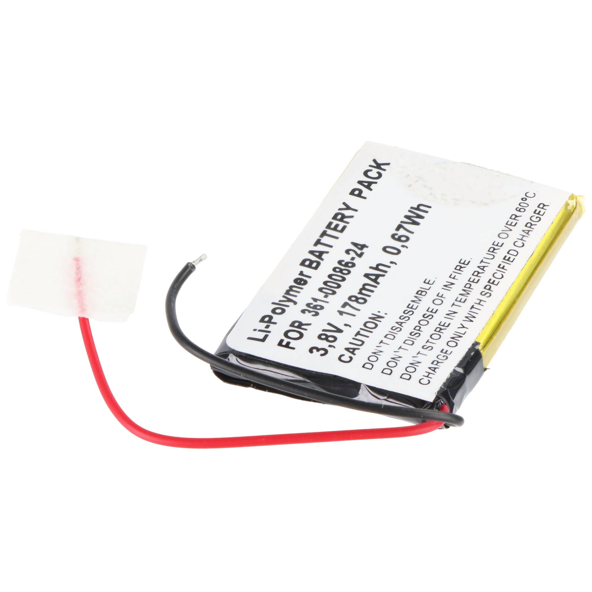 Akku passend für Garmin Instinct Solar GPS, Li-Polymer, 3,8V, 178mAh, 0,67Wh, ohne Werkzeug