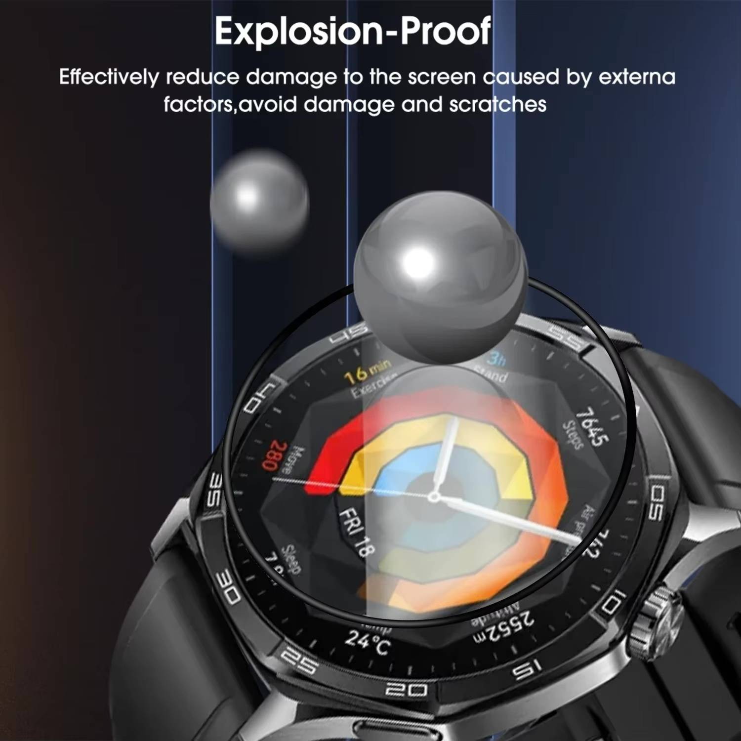 Für Huawei Watch GT 5 41mm Plexiglas HD Display Full Schutz Folie Transparent