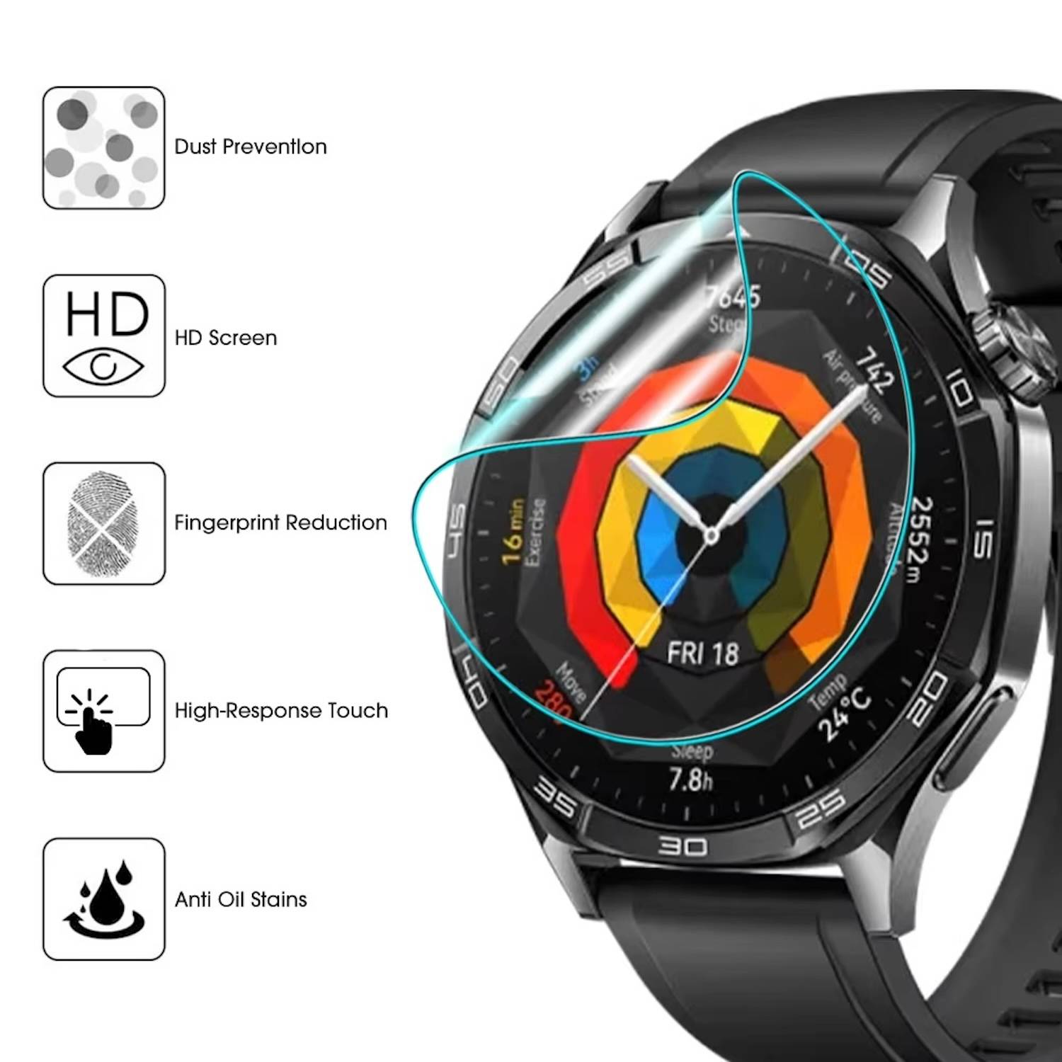 Für Huawei Watch GT 5 41mm Hydrogel Touch Film Display Schutzfolie Transparent
