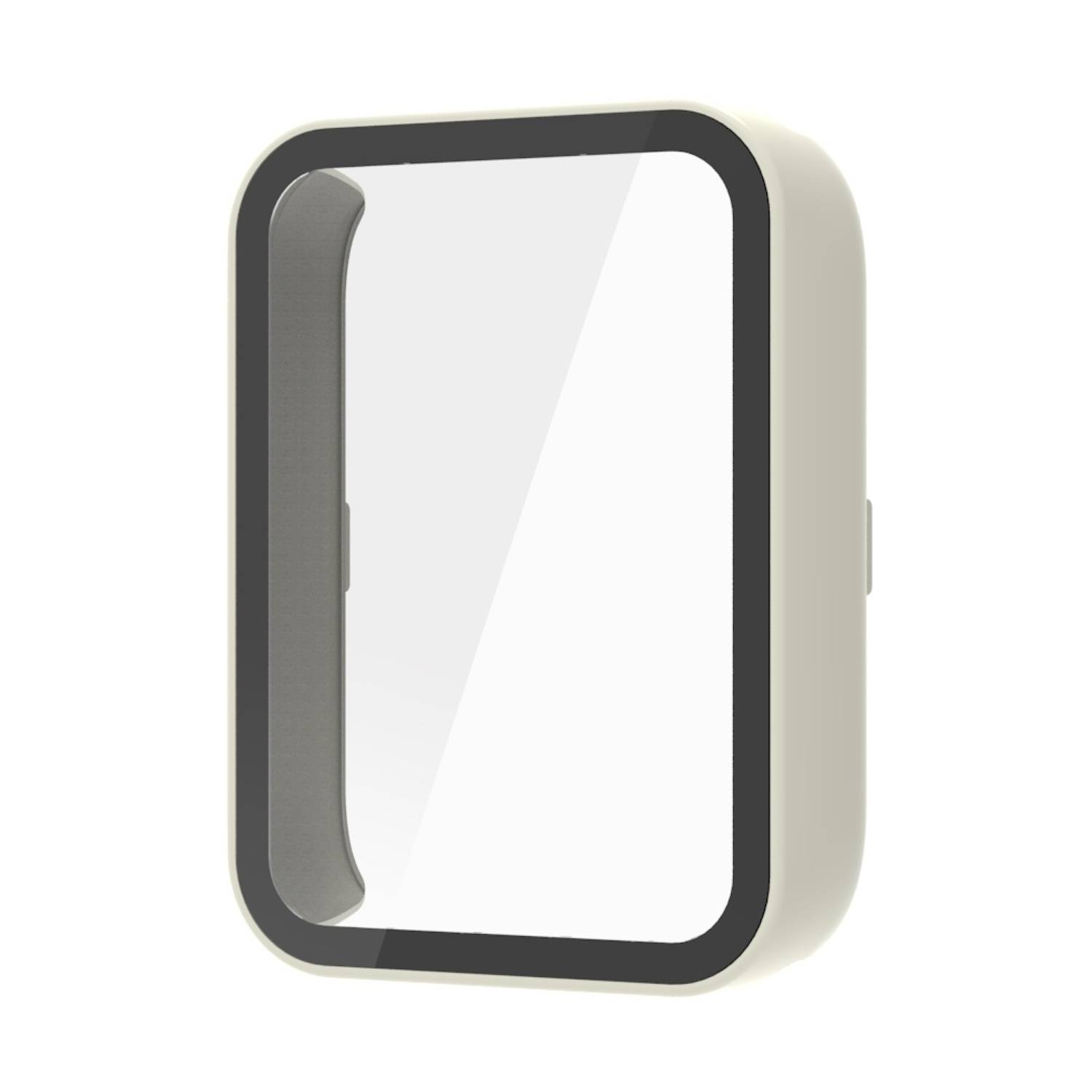 Für Xiaomi Smart Band 9 Pro Kunststoff PC Smart Hülle + Tempered H9 Hart Glas Beige