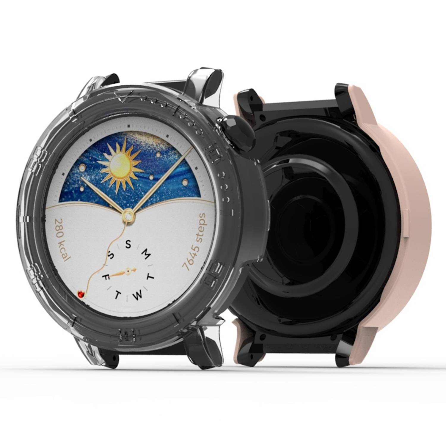 Für Huawei Watch GT 5 Pro 42mm Design PC Watch Schutz Gehäuse Hülle Schwarz